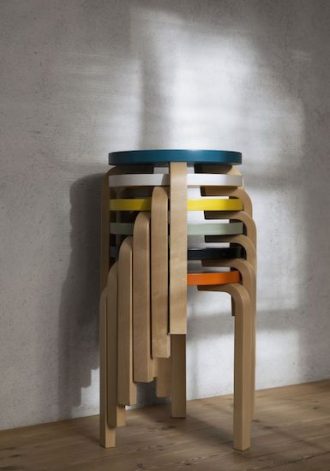 Stool 60Artek - Stool 60, poten lak natural birch, zit birch veneer